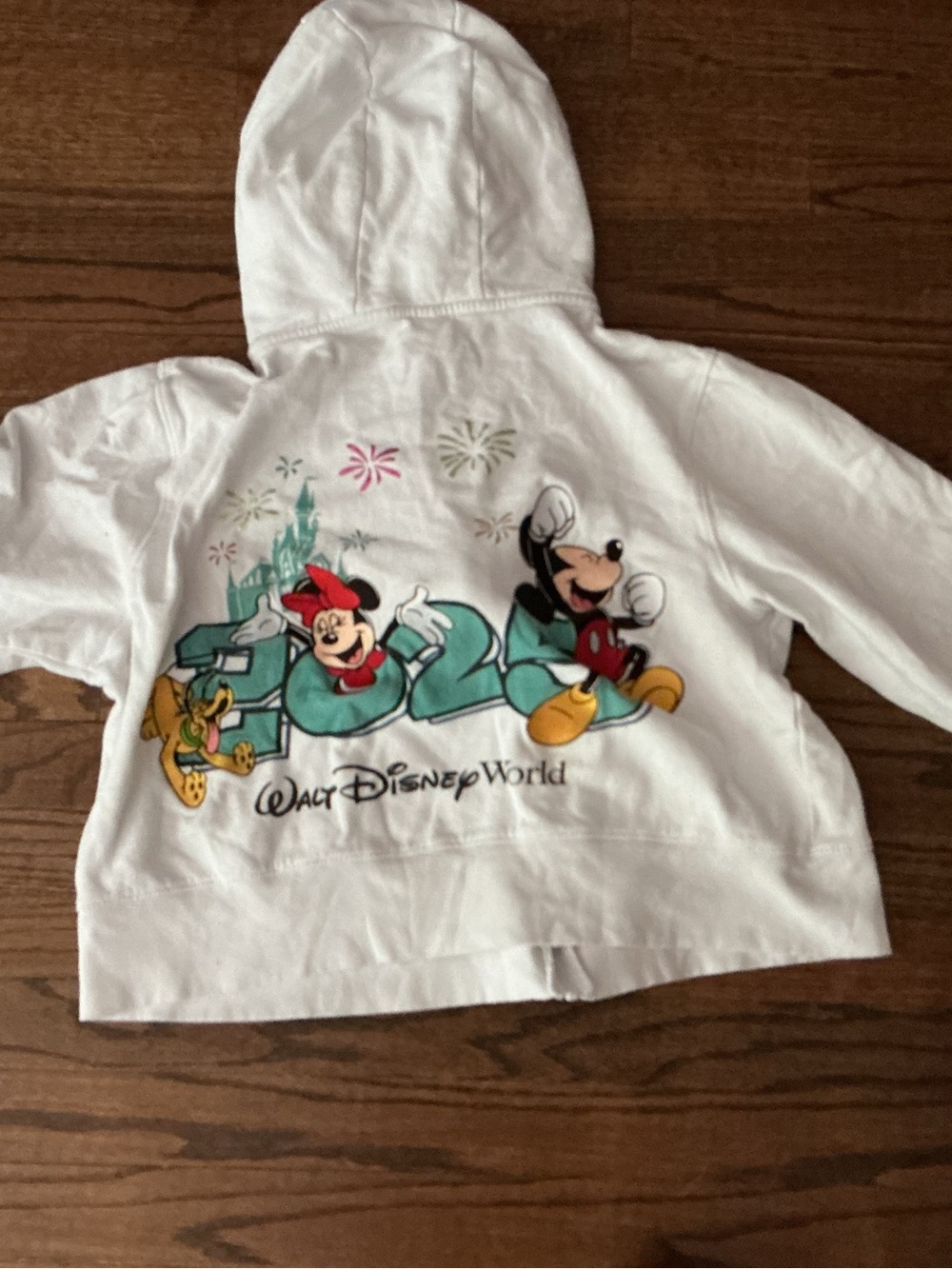 Disney White Kids Hoodie with Small Mickey 50 Graphic - Picture 2 of 2